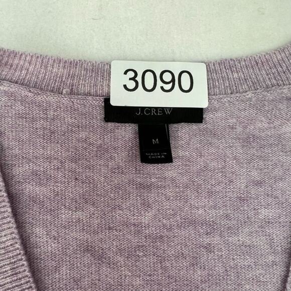 J.Crew Sweater Womens Medium Purple Lilac Wool Blend Long Sleeve V-Neck - Picture 9 of 13